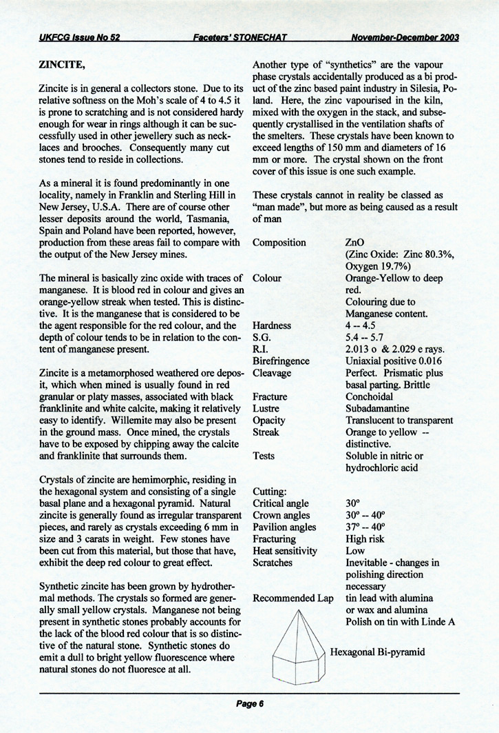 Zincite Article Page 1