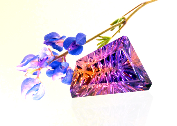 ametrine grooved freeform