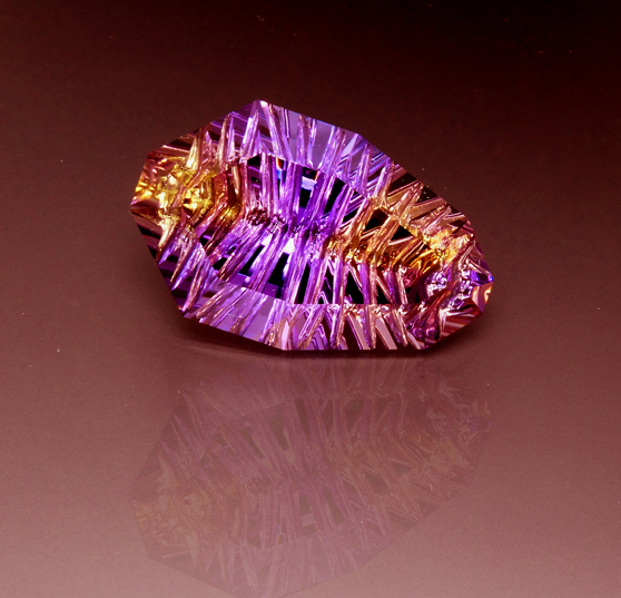 ametrine hand grooved fancy shield
