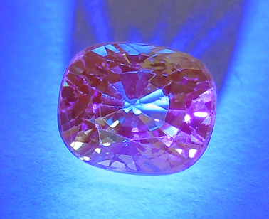 green grossular garnet - under UV light