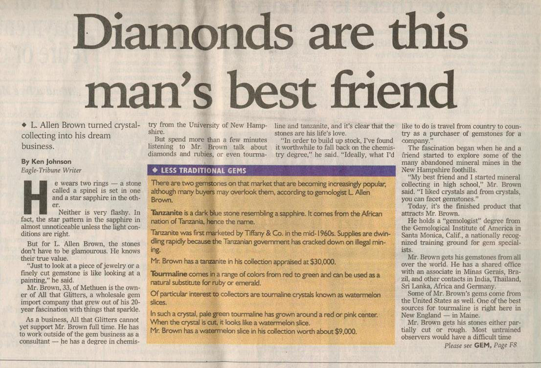 All That Glitters, Lawrence Eagle Tribune Article