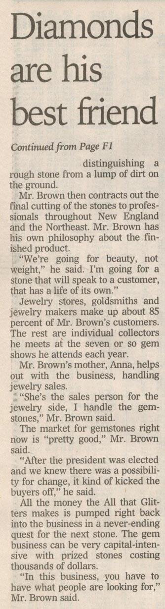 All That Glitters, Lawrence Eagle Tribune Article