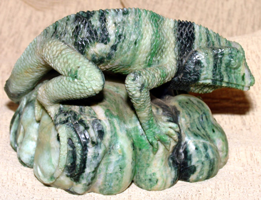 carved jade lizard