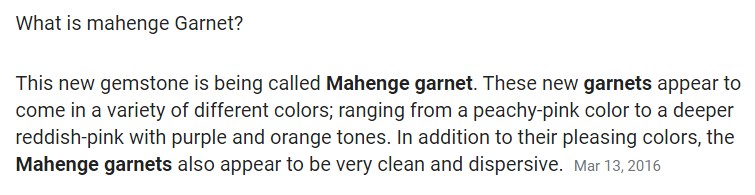 mahenge garnet definition