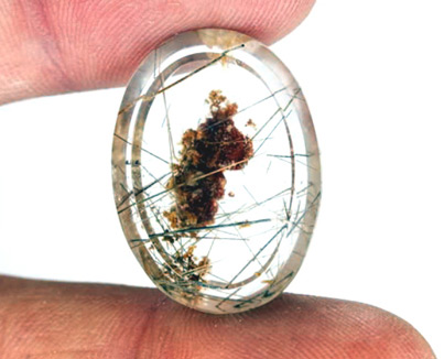 quartz with lodolite and rutile inclusions