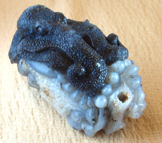 sculpted agatized wood