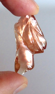 oregon sunstone with schiller - carved by Dalan Hargrave