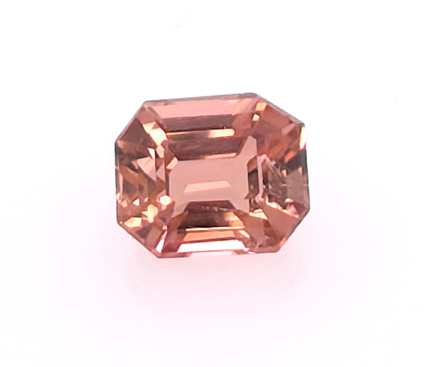 peachy emerald cut tourmaline - congo