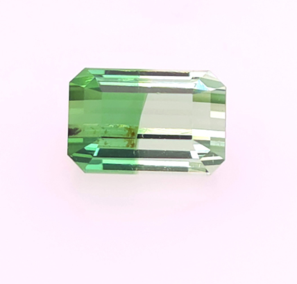 bright green/clear bicolor tourmaline