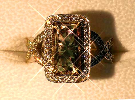 diaspore custom halo 18kt ring