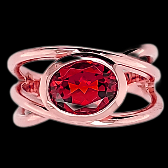 malaia garnet set in rose gold
