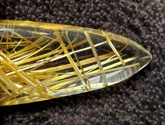 rutilated quartz bullet pendant
