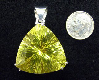 large lemon quartz sterling pendant