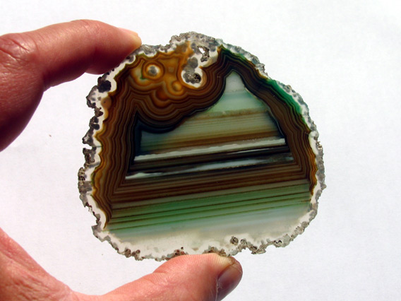 striated agate slice