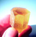 facet quality etched yellow beryl crystal, tajikistan
