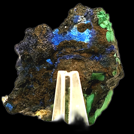 russian malachite azurite slice - back