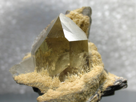 terminated smoky quartz on matrix