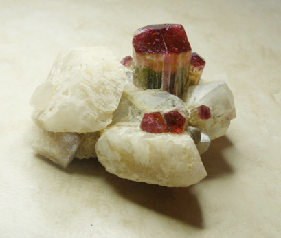 bicolor tourmaline crystal specimen, mogok, burma