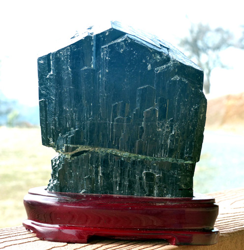 large chinese black tourmaline crystal