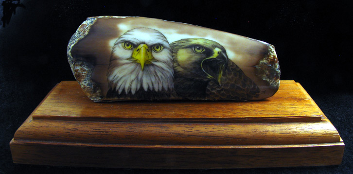 published fossilized walrus ivory scrimshaw