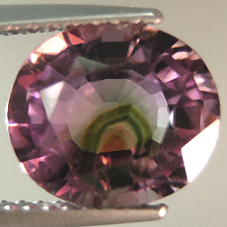 published pink tourmaline with internal watermelon