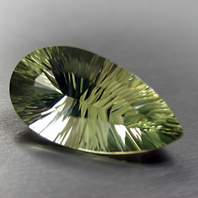 concave green quartz pear