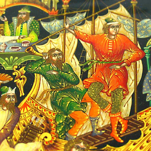 black lacquer Russian painting